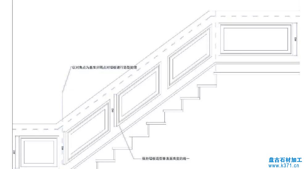 關于樓梯大理石側墻板造型方案的基本畫法